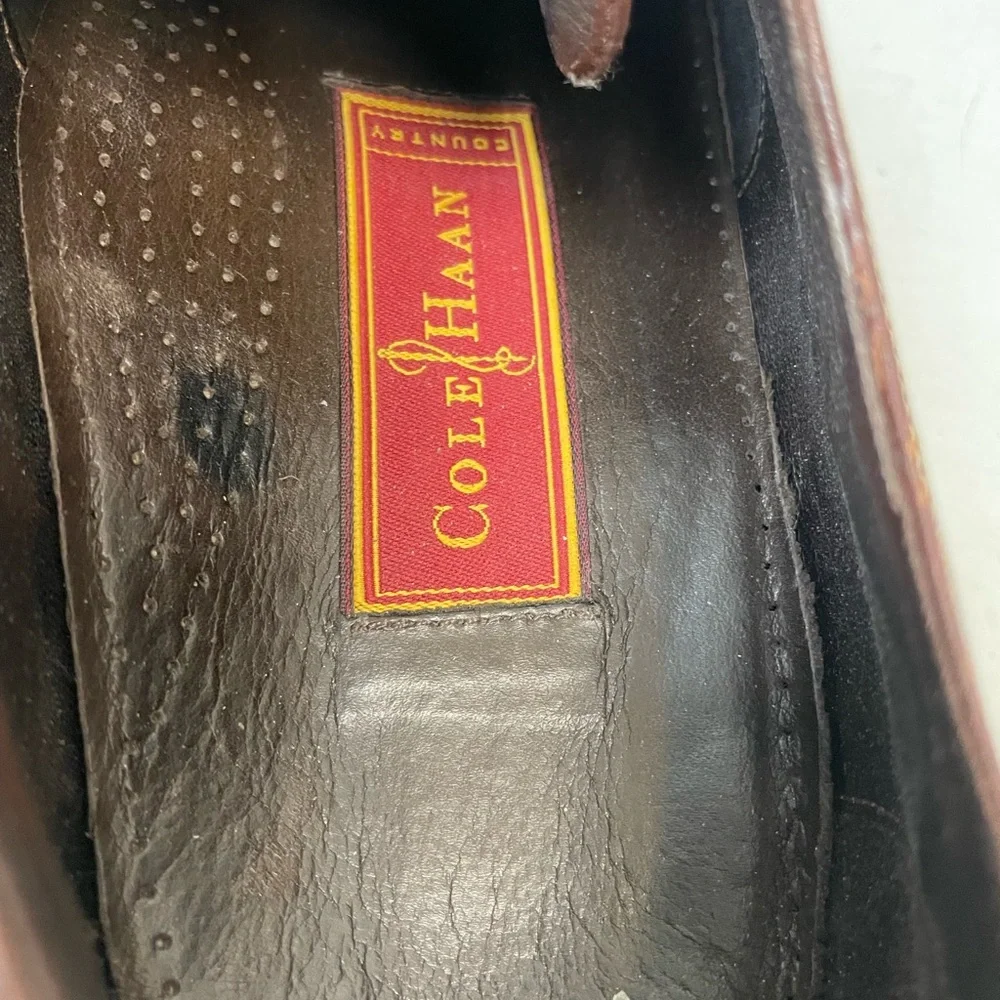 COLE HAAN Contrast Stitch Split Toe Chunky Leather Derby in‎ Brown Size 9 1/2 D